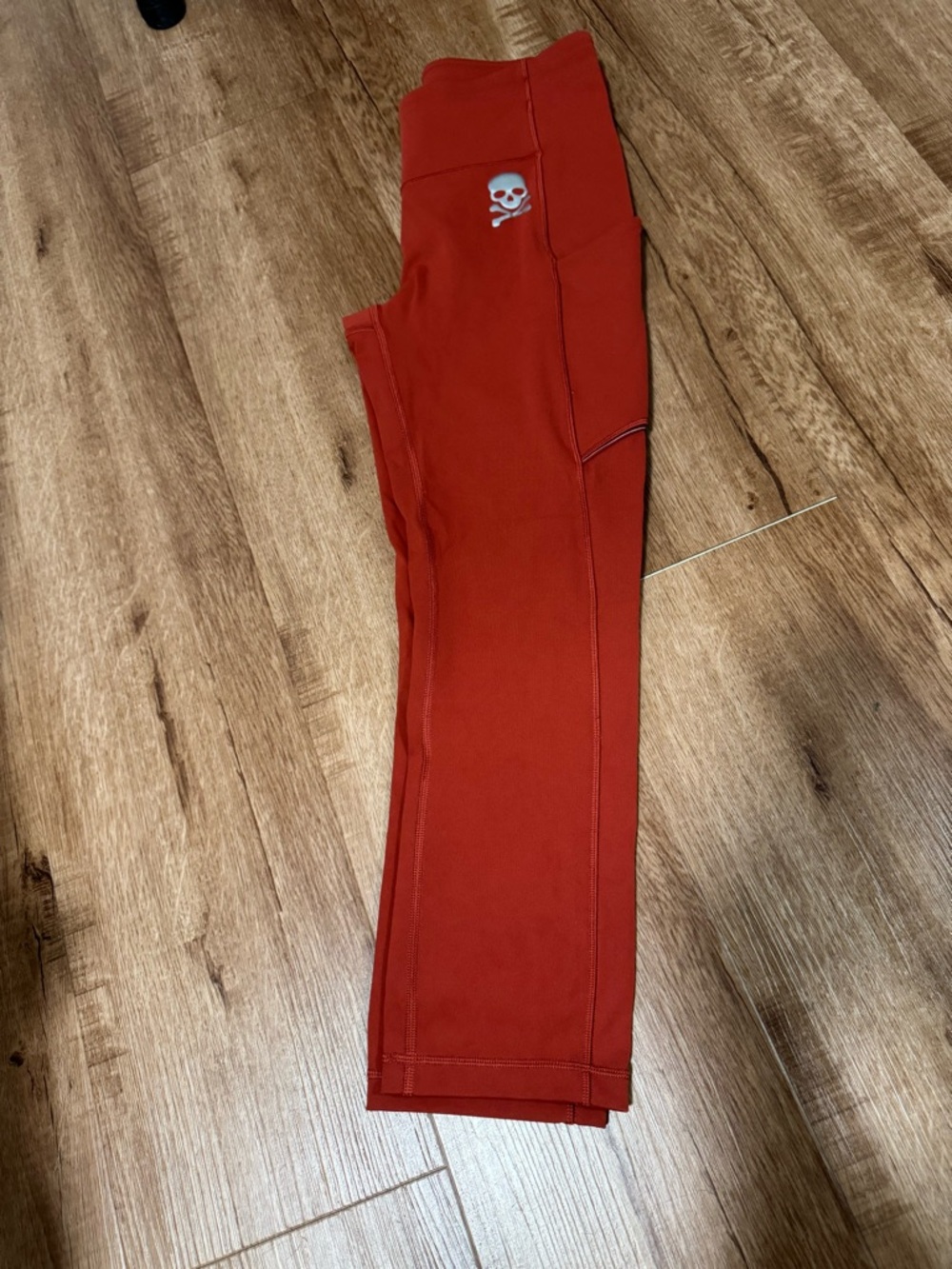 lululemon athletica Red Leggings with Skull Accent